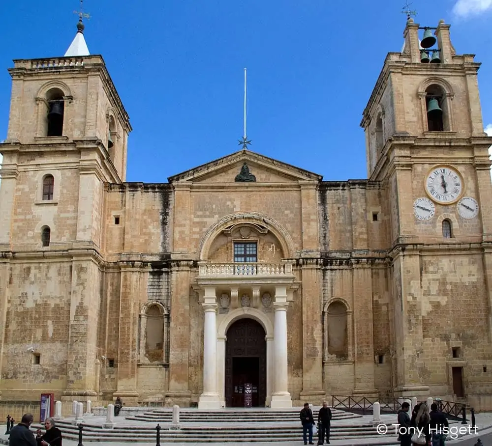 The St. John's Co-Cathedral's main entrance on Triq San Gwann.