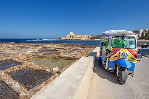 One of the Tuk tuks on tour in Gozo