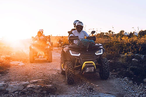 Taking a quad bike tour in Gozo at sunset is a really fun way to explore the island.