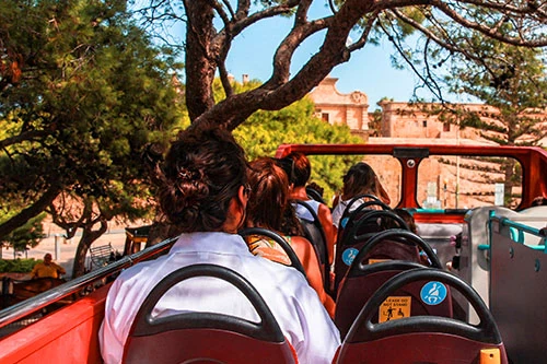 Exploring Malta on a hop-on / hop-off bus.
