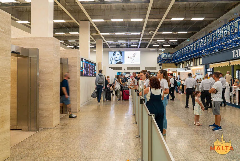 The Arrivals Hall at the Malta International Airport. 