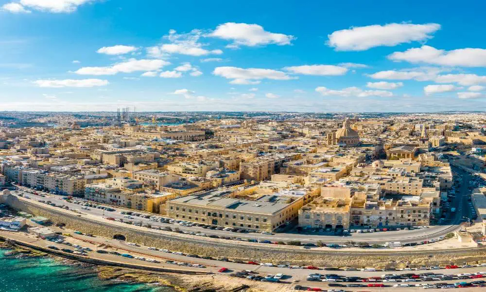 The Valletta skyline from above.