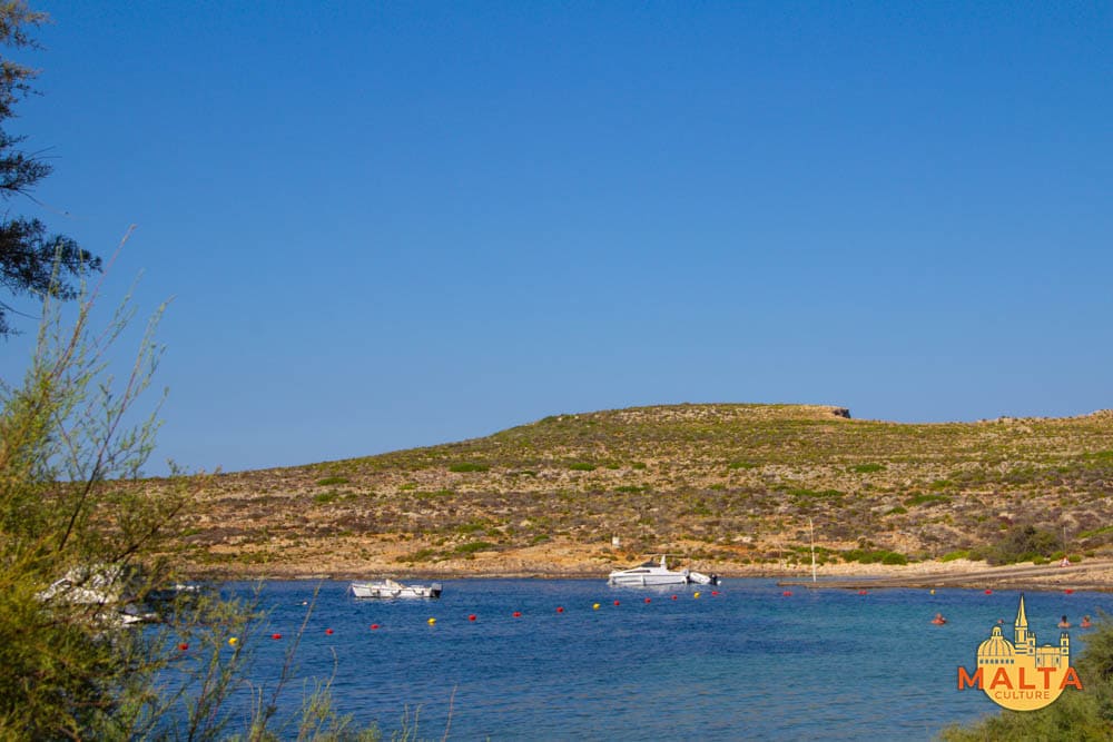 One of the secluded bays in Comino - Santa Marija Bay.