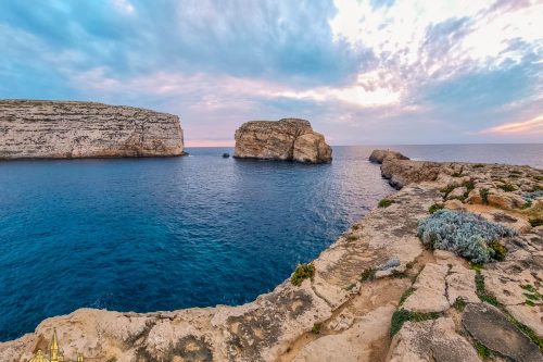 Dwejra Bay and its Fungus Rock in Gozo.