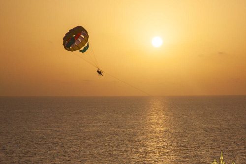 Water sports like paragliding are popular in Malta.